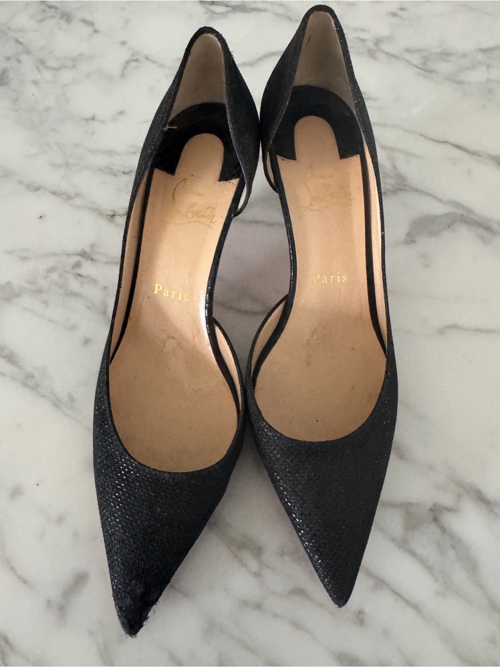 Christian Louboutin Black Pointed D'Orsay Heels